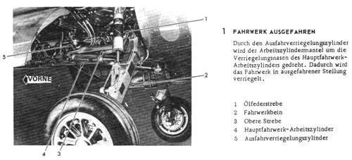 Fahrwerk im ausgefahrenen Zustand (Bild von Gerhard Ossiander)