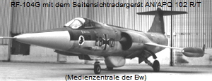RF-104G mit dem Seitensichtradargert AN/APQ 102 R/T
