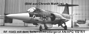 RF-104G mit dem Seitensichtradargerät AN/APQ 102 R/T RF-104G mit dem Seitensichtradargerät AN/APQ 102 R/T