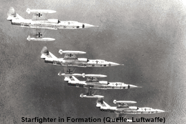 Starfighter in Formation (Quelle: Luftwaffe) Starfighter in Formation (Quelle: Luftwaffe)