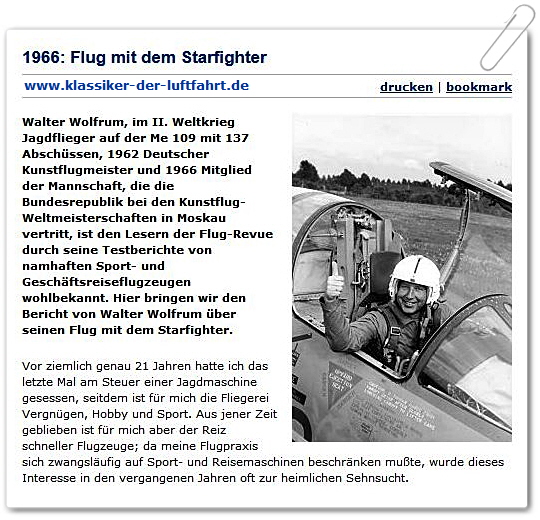 Walter Wolfrum bei seinem Mitflug